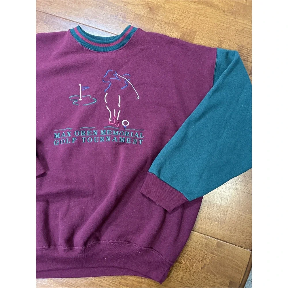 Vintage HL Miller Gold Pullover Sweatshirt Men's Size XL Made In USA Golf Red - Picture 4 of 12